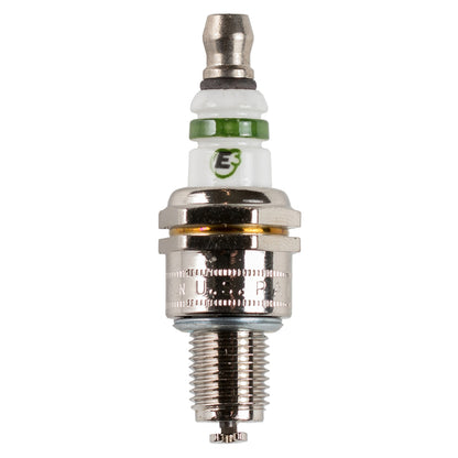 Emery Jensen small engine spark plug E3.24 1-pack, showing the metal and ceramic components of the spark plug.