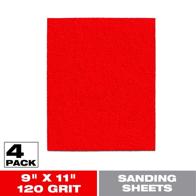 SANDING SHEET 120GRT 4PK