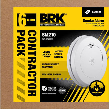 Six Emery Jensen photoelectric smoke detectors, AL model, installed on a ceiling for home safety.