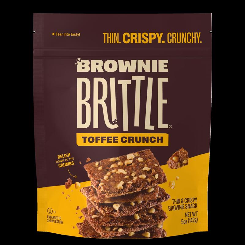 Six packs of Emery Jensen Brownie Brittl Tof Crnch snacks featuring crunchy brownie bites in a pack of six.