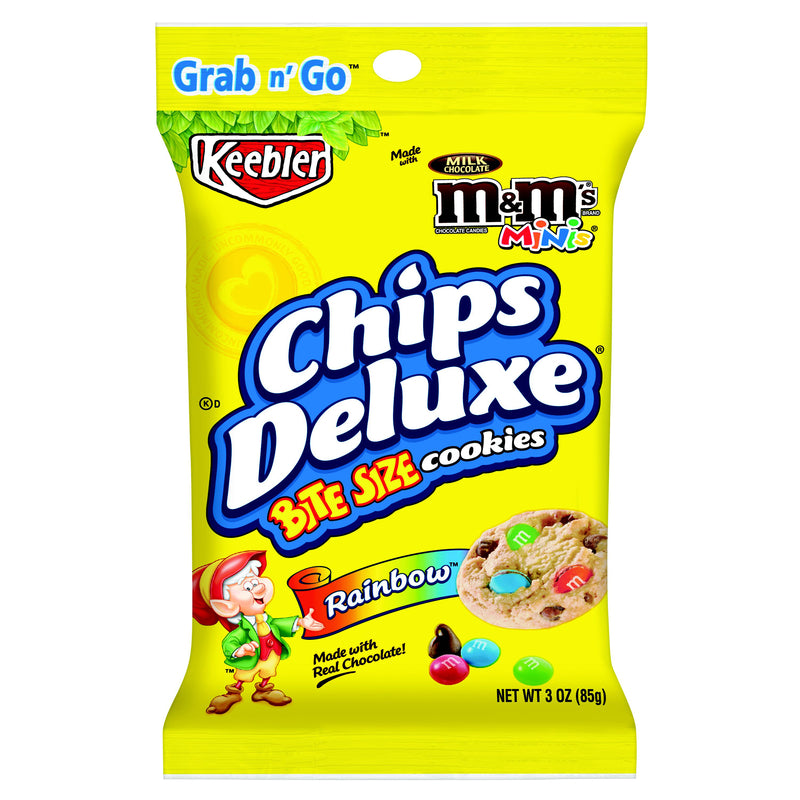 Six Emery Jensen Chips DLX Bite Size Cookies in a pack, showcasing golden-brown snack cookies in a clear packaging.