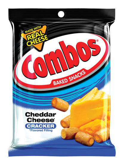 Emery Jensen COMBOS CHDR Cheese Snacks, 6.3oz packs, pack of 12, crispy cheese-filled snack bags for on-the-go snacking