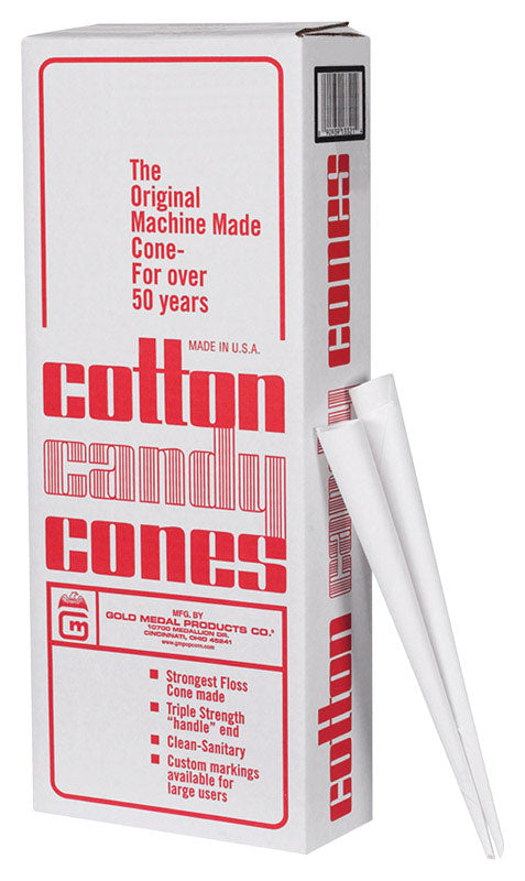 Emery Jensen Cotton Candy Cones Snacks in a large box, colorful fluffy cotton candy served in paper cones, ready to enjoy.
