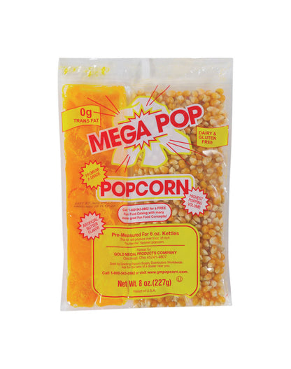 Pack of 36 Emery Jensen corn oil snack kits with butter, featuring crispy snack pieces in a colorful package.