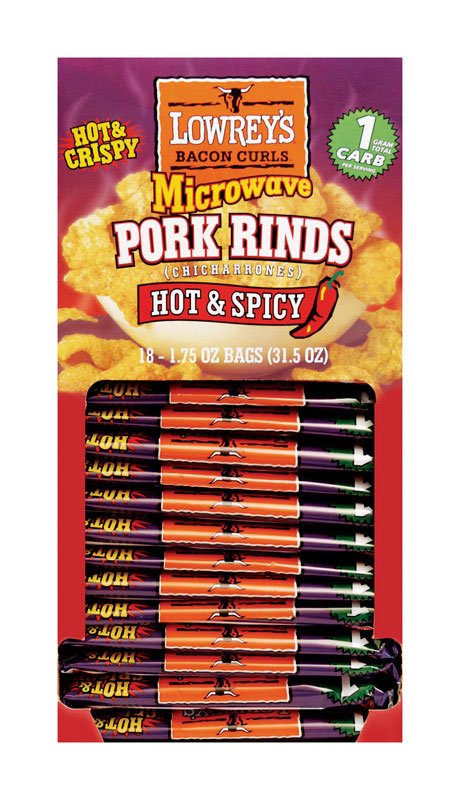 PORK RIND Hot/spcy MICRO - Pack of 18