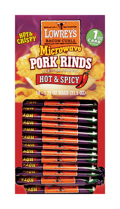 PORK RIND Hot/spcy MICRO - Pack of 18
