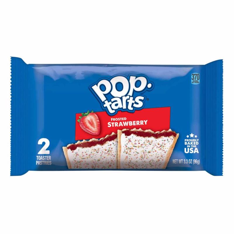 Emery Jensen Toastr Pastries Strawberry pack of 6, showing golden-brown snack pastries with strawberry filling on the packaging