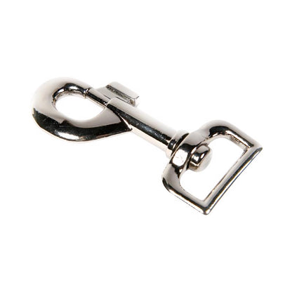 Emery Jensen bolt snap ring in plated finish, sturdy metal snap hook with spring-loaded gate for secure attachment.
