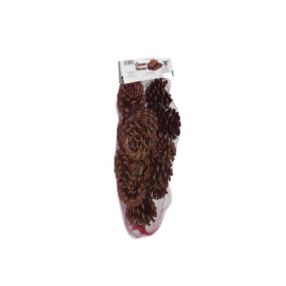 Emery Jensen cinnamon-scented pinecones snow spray for holiday decor, featuring brown pinecones with festive cinnamon fragrance.