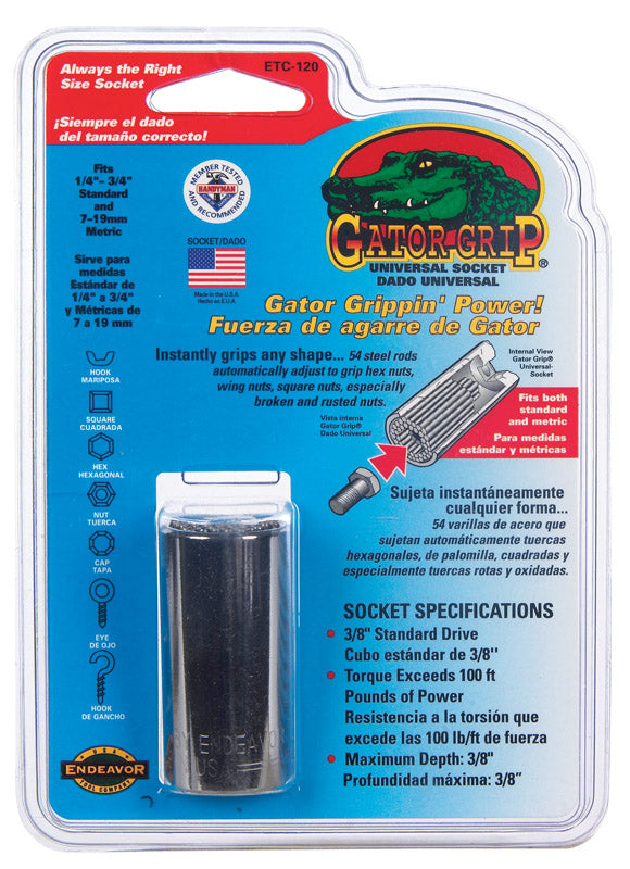 Emery Jensen GatorGrip 3/8-inch drive socket accessory for secure, efficient fastening in various mechanical tasks.