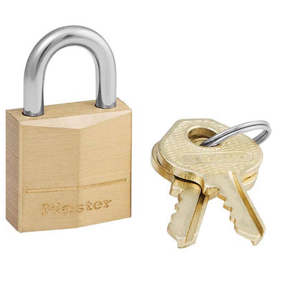 Solid brass padlock from Emery Jensen, 3/4-inch size with 120D shackle, durable and secure for locking applications.