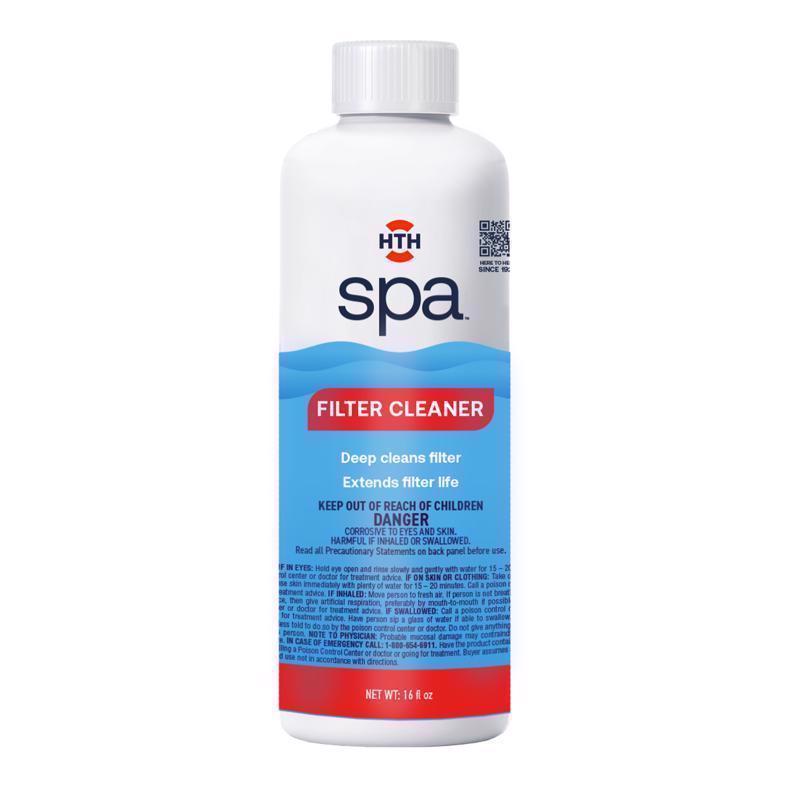 Emery Jensen Spa Chemicals Filter Cleaner Liquid 16oz bottles, pack of 6, for cleaning and maintaining spa filters.