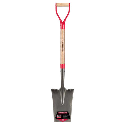 Emery Jensen garden spade with D-handle, 41-inch length, showing a sturdy metal blade and ergonomic handle for gardening tasks.