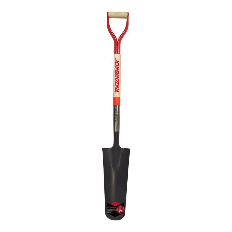 Emery Jensen 16-inch spade drain tool, durable metal spade with a wide blade for efficient digging and trenching.