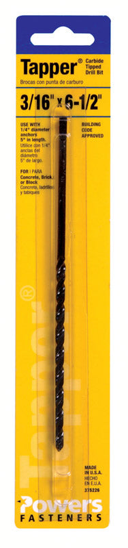DRILL BIT 3/16" x 6-1/2"