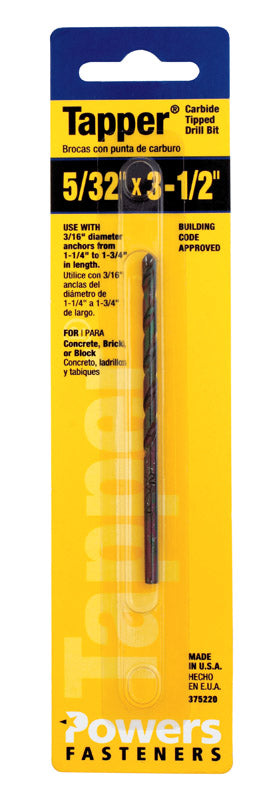 Emery Jensen special anchors tapper bit 5/32x3-1/2 for secure fastening and drilling in construction projects.