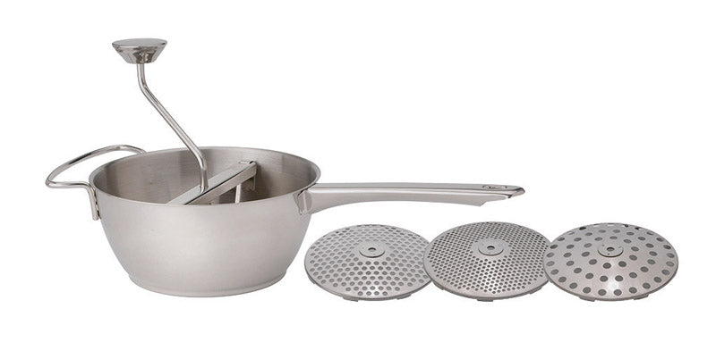 Emery Jensen Mill Food 2QT stainless steel specialty appliance on a kitchen countertop with a clear view of the product.
