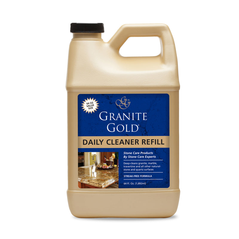 Emery Jensen daily refill specialty cleaner bottle, 64 oz, with label showing product details and brand logo.
