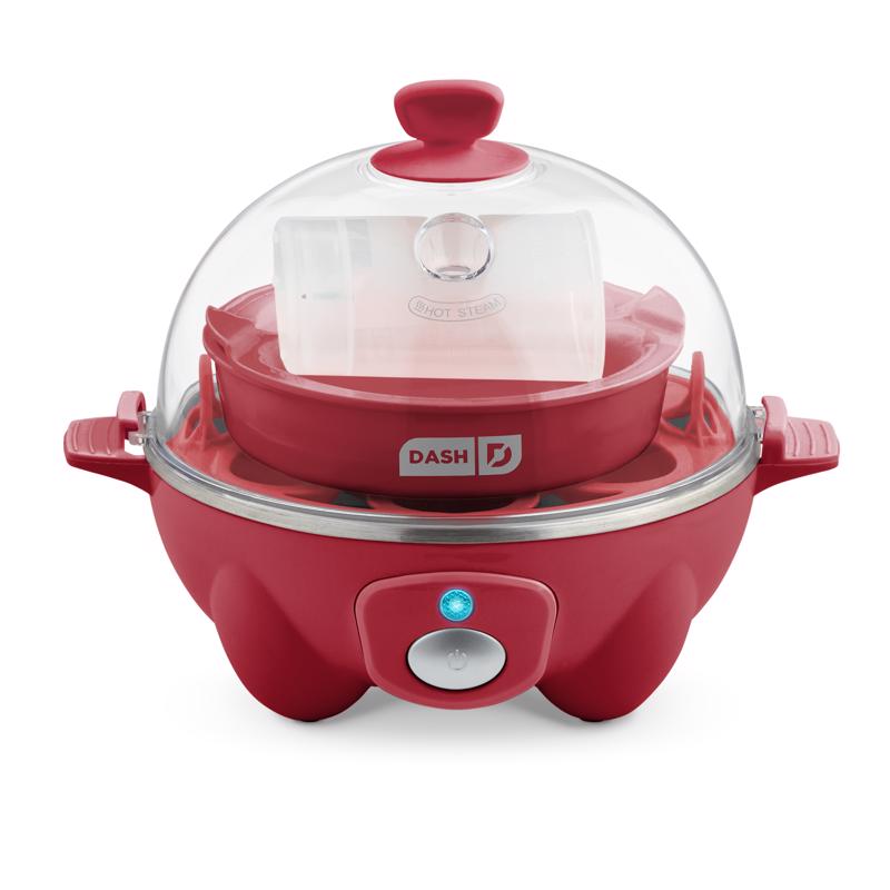 Emery Jensen plastic egg cooker with 360W power, compact kitchen appliance for quick and easy egg boiling.