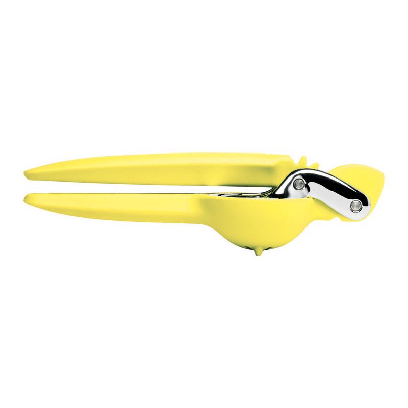 Yellow citrus juicer from Emery Jensen's specialty gadgets collection, showcasing a vibrant handheld juicing tool.