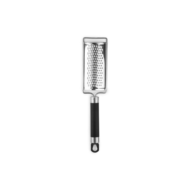 Emery Jensen stainless steel and TPR black/silver grater, a versatile specialty gadget for food preparation