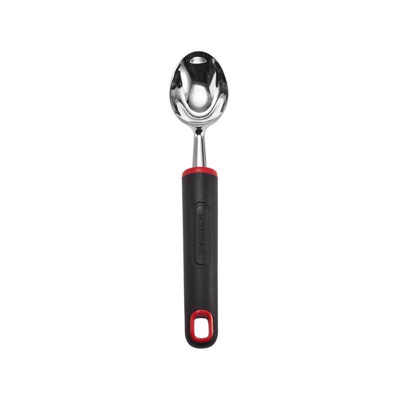 Black and silver ice cream scoop by Emery Jensen, a specialty gadget with a durable design for easy serving of ice cream.