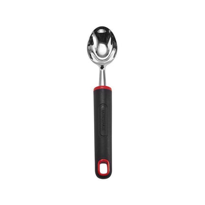 Black and silver ice cream scoop by Emery Jensen, a specialty gadget with a durable design for easy serving of ice cream.