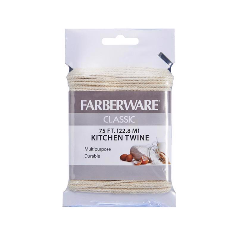 Beige kitchen twine from Emery Jensen specialty gadgets, shown in a close-up image suitable for culinary and baking uses.
