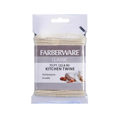 Beige kitchen twine from Emery Jensen specialty gadgets, shown in a close-up image suitable for culinary and baking uses.