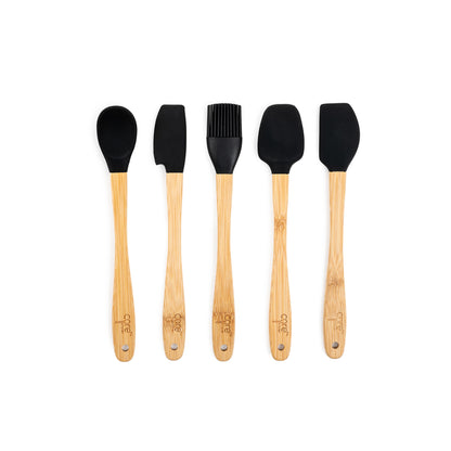 Emery Jensen mini utensil set from Specialty Gadgets, includes small kitchen tools with colorful handles for cooking and baking.