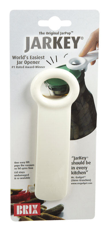 Emery Jensen Jarpop jar opener, a specialty gadget designed to easily open jars with ergonomic grip and functional design.