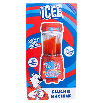 Red plastic slush machine gadget by Emery Jensen from the Specialty Gadgets collection, designed for making frozen beverages.