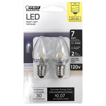 LED E12 C7 WH 1W 2PK