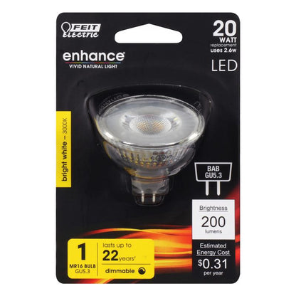 LED MR16 Gu5.3 BW 20W DIM
