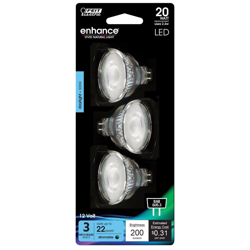 LED Mr16gu5.3 DL 20W 3PK