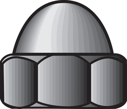 Emery Jensen ACORN NTS PRESD 5/16-18 specialty nut, close-up view showing the threaded, pressed nut for industrial use
