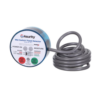 Emery Jensen water leak detection alarm with sensor and control panel for early leak detection and prevention.