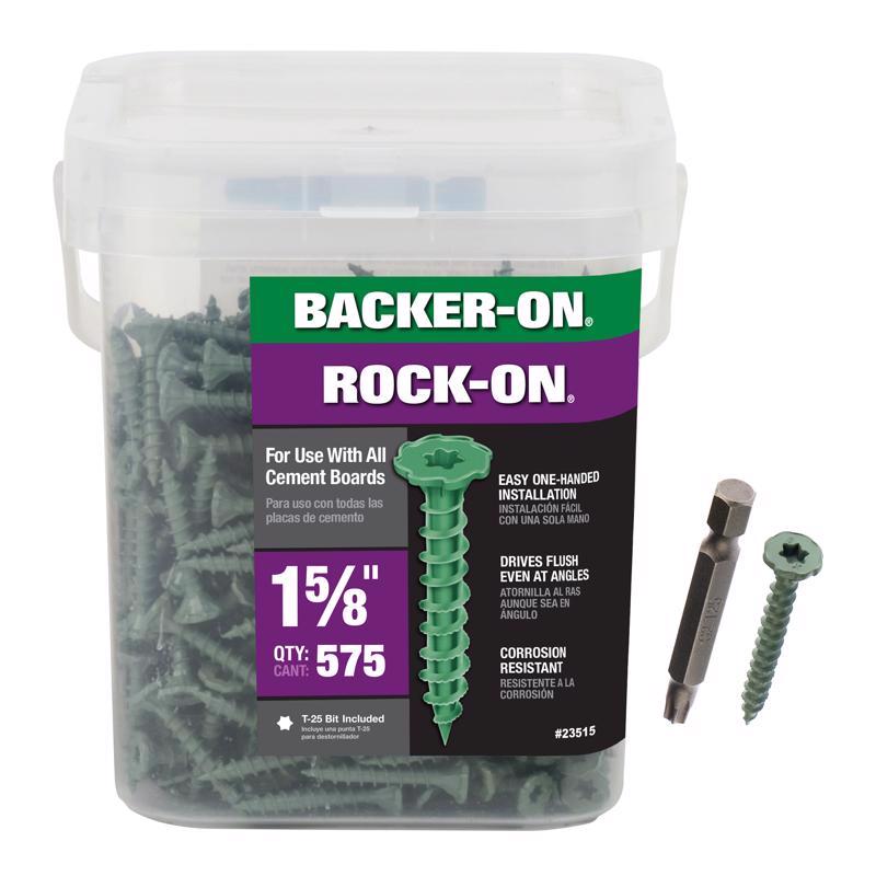 Emery Jensen CMNT Board Screw #9, specialty screw in a 575-pack, suitable for secure wood or drywall fastening.
