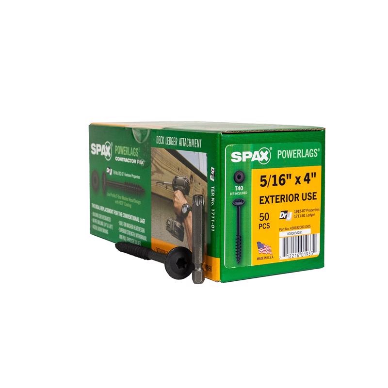 Emery Jensen specialty construction screws, 4 inches long, with a metal screw head and threaded shaft for durable fastening.