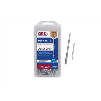 Emery Jensen DCK specialty screws, 2-3/8 inch, 200-piece box, showing a collection of metal screws with Phillips heads.