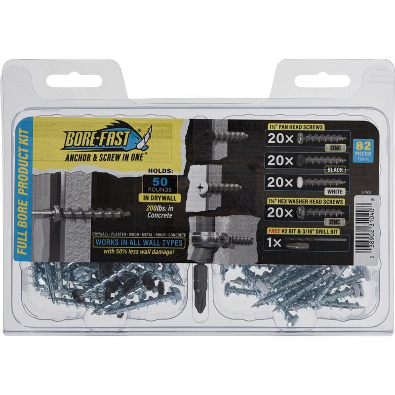 SCREW & ANCHOR 82PC - Pack of 3