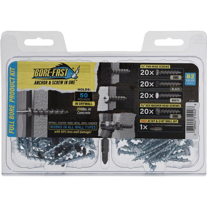 SCREW & ANCHOR 82PC - Pack of 3