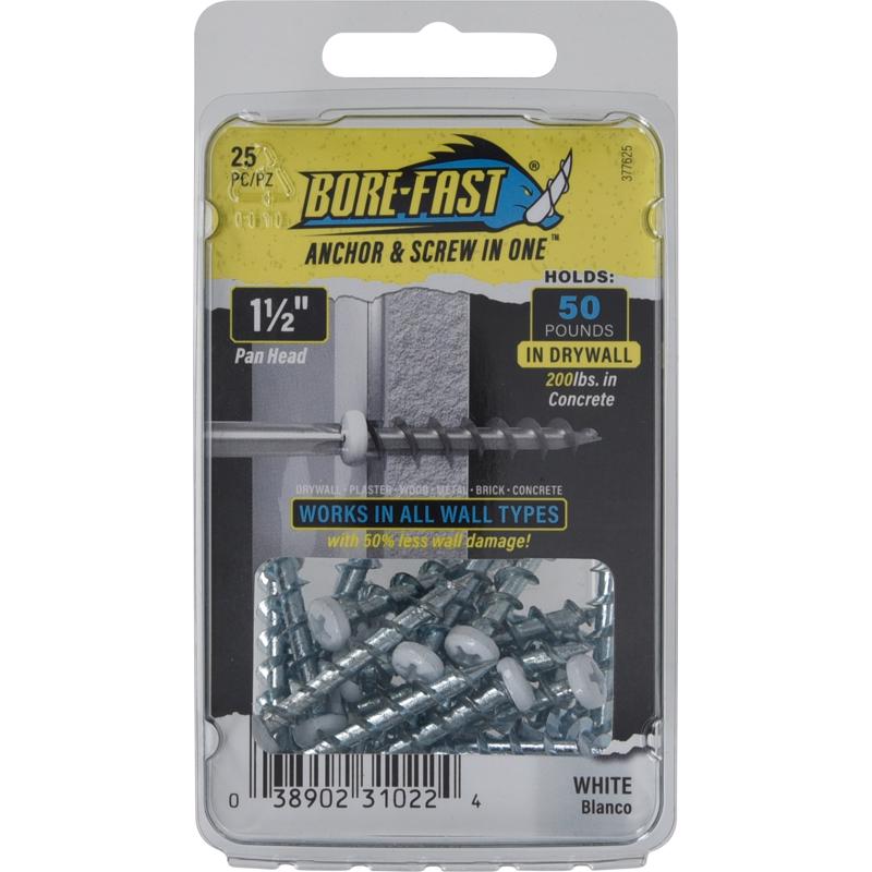 SCREW & ANCHOR WHT 25PC - Pack of 5