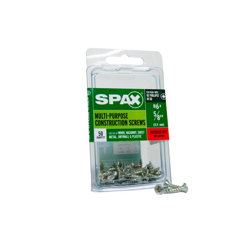 Emery Jensen Specialty Screws, SPAX FH 6x5/8 zinc-coated, designed for durable fastening in various woodworking projects.