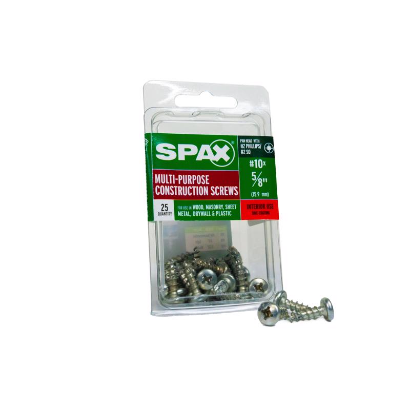 Emery Jensen Spax PH 10x5/8-inch specialty screws in a box, showing metal screws with Phillips heads and threaded shanks.