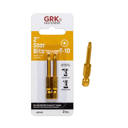 STAR BIT T10 x 2" YLW 2P
