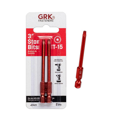 STAR BIT T15 x 3" RED 2P