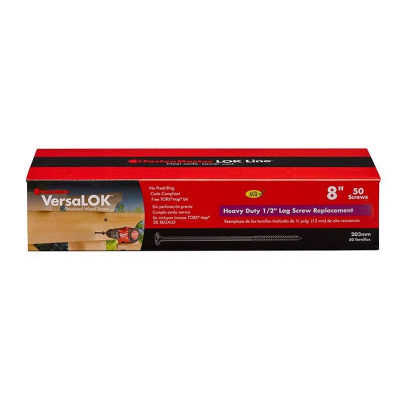 Pack of 50 Emery Jensen 8-inch specialty wood screws for woodworking and construction projects.