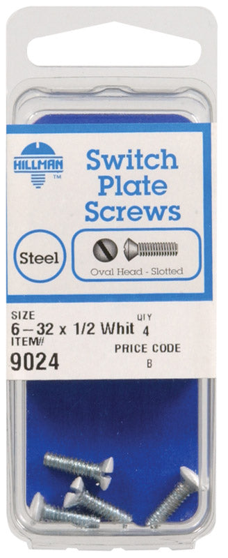 SWITCHPLATE SCREW WHITE - Pack of 10