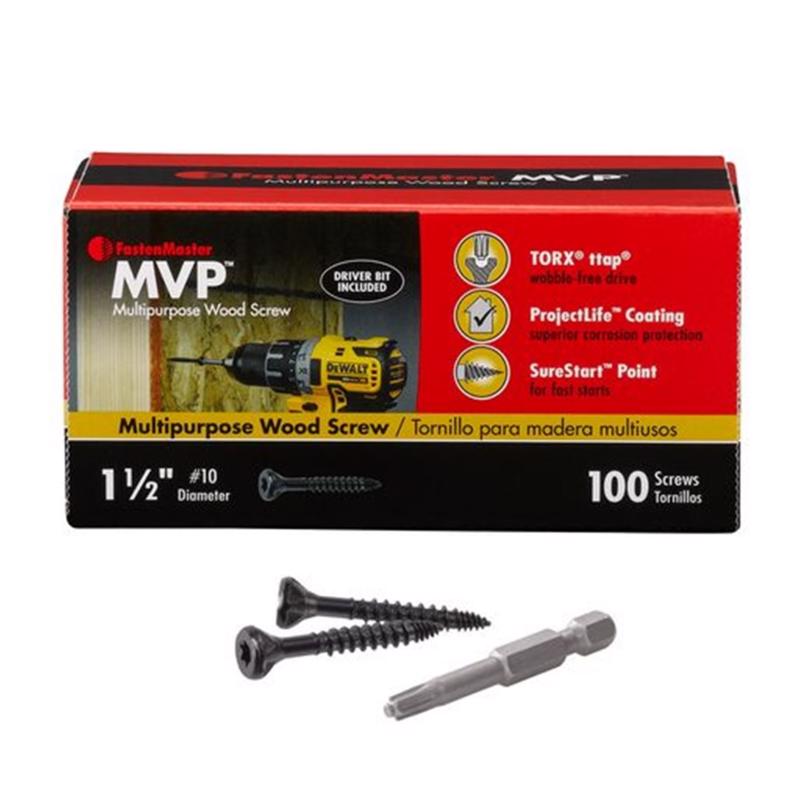 Emery Jensen wood screw 1-1/2 inch, specialty screws, 100-pack, metal fasteners for woodworking projects.